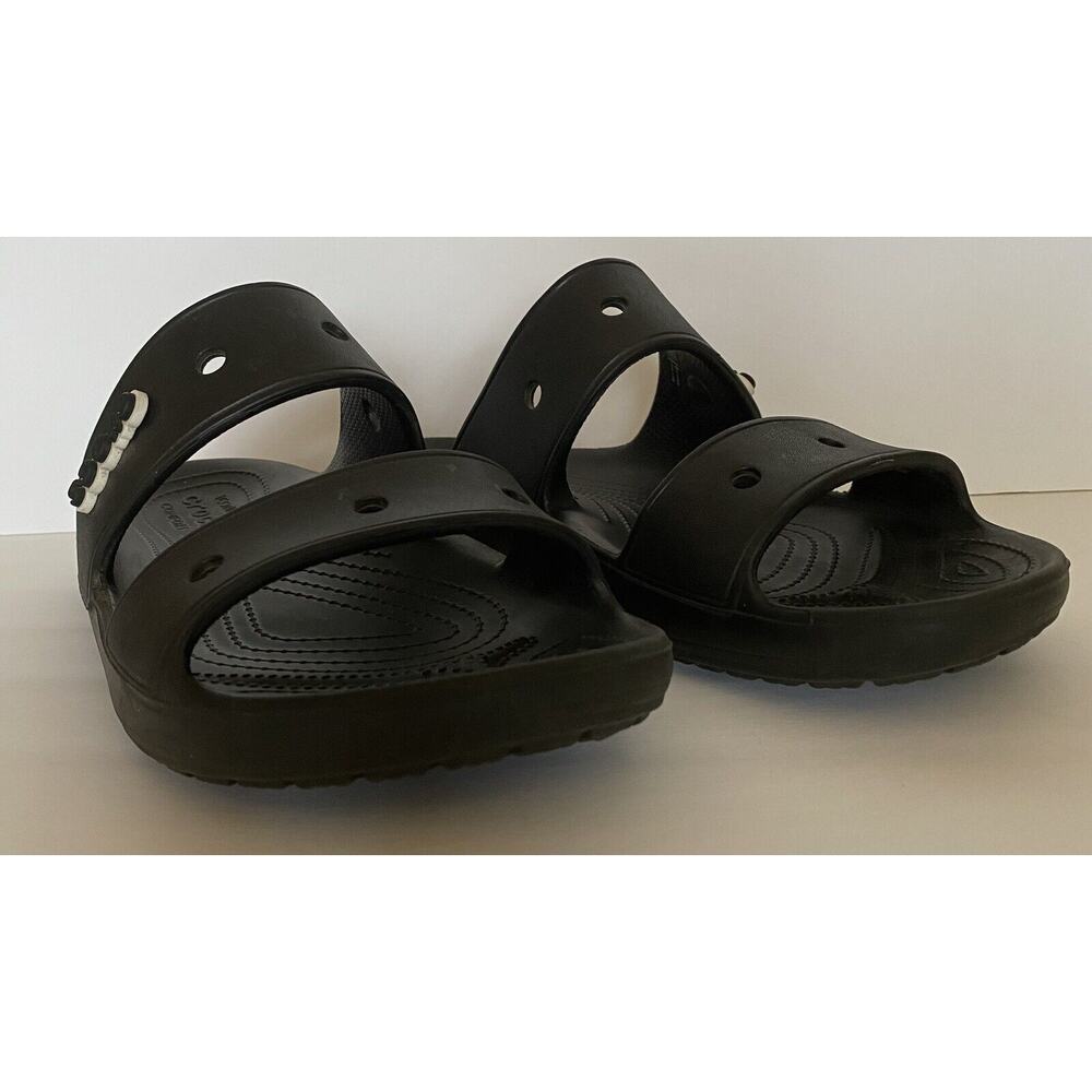 EUC Mens Crocs Size 11M Rubber Double Strap Logo